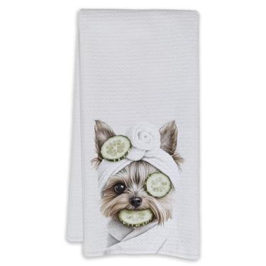 Imagem de Cabana Bro Toalhas de mão engraçadas de banheiro Yorkshire Terrier, presentes de Yorkie para mulheres, toalhas de mão engraçadas de cachorro Yorkie de banho para ioga, spa, banheiro, decoração de