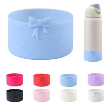 Imagem de CDYLDXG Bota antiderrapante de silicone com laço de 8,5 cm para garrafa de água Owala de 947 ml, garrafa de água de aço inoxidável FreeSip/Twist/flip, acessório de capa inferior de manga protetora