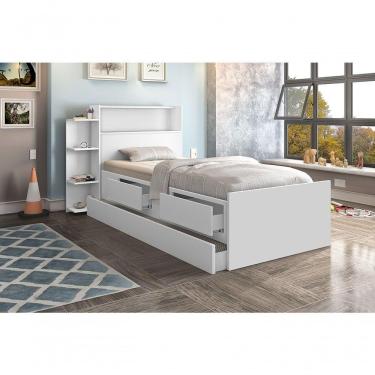 Imagem de Cama Isa Solteiro 0,88cm Com Cama Auxiliar Branco - Cambel