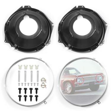Imagem de papivisa Anel de retenção de farol e kit de balde de montagem para Chevrolet Chevy II 1968, Camaro 1967-1969, Nova 1969-1970, Monte Carlo 1970