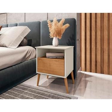 Imagem de Mesa de Cabeceira Cancun - JM3 Moveis (Off White/Nature)