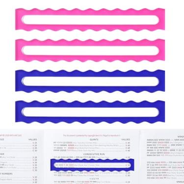 Imagem de linastu 4Pack Mahjong Line Finder, Arcylic Mahjong Line Reader Guide, Mah Jongg Card Mahjong Accessories and Gifts, Mahjong Game Rules Helper (2*Blue+2*Rose Red)