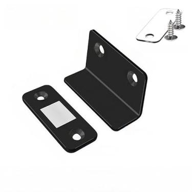 Imagem de Capturas magnéticas de armário, para porta de armário e gaveta, kit de trava de toque magnético forte para guarda-roupa e móveis (preto) 2)