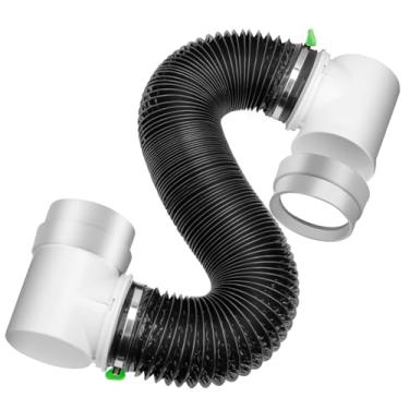 Imagem de MOPHA Mangueira de ventilação do secador para espaço apertado, cotovelo de ventilação de secador de 90 graus com dois conectores de vedação de borracha, kit de ventilação de secador interno com