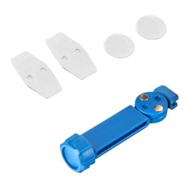 Imagem de SUKOUSRAM Ferramenta profissional retrator de pistão de freio PA6 Placas quadradas e redondas duplas de aço carbono com instalação magnética, compatível com vários pistões, azul