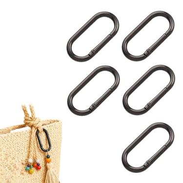 Imagem de 5 peças de fivelas ovais de mola de metal – ganchos de mosquetão de anel de vedação abertos, acessórios para chaveiro e bolsa, ferragens de bagagem para correntes de cães e uso diário (21 mm-5 peças)