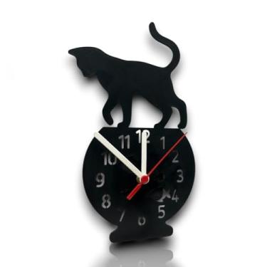 Imagem de Relógio de Parede Moderno Deus é Bom o Tempo Todo MDF Decoração Sala Quarto Cozinha Lazer (Cru,Relógio Gato)