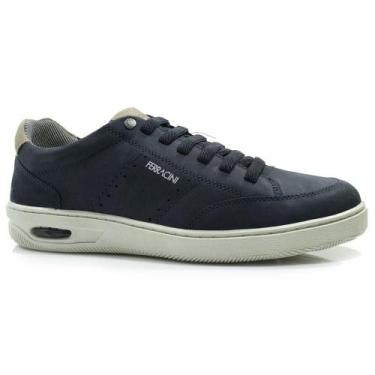 Imagem de Sapatênis de Couro Masculino Ferracini New Blandy 2630, Azul, 42
