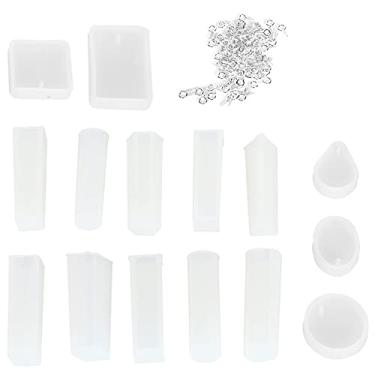 Imagem de Molde de silicone para pingente de joias, faça você mesmo, kit de fabricação de joias com pinos de parafuso, material de silicone não tóxico premium para colar artesanal, brincos,