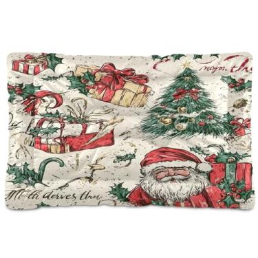 Imagem de SEHANY Cama de Natal para cães e gatos com fundo antiderrapante, cama de canil, colchão macio para animais de estimação, lavável, para cães pequenos, médios e grandes, gatos, 91 x 61 cm