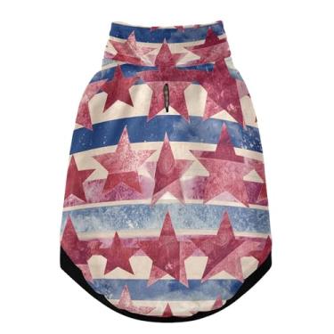 Imagem de SEHANY Casaco de cachorro com bandeira americana para cães pequenos, superquente, à prova de vento, jaqueta macia e aconchegante para animais de estimação, moletom para clima frio na neve com furo de