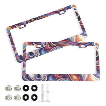 Imagem de SEHANY Molduras de placa de carro Majestic Running Horses, capa de alumínio à prova de ferrugem para placa de carro com furos elípticos e parafusos serve para acessórios de carro de tamanho padrão de