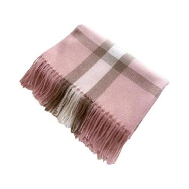 Imagem de Cachecol De Inverno Em Estampa Xadrez Para Mulheres E Homens, Tipo Cas