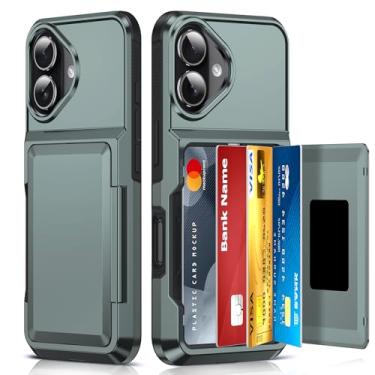 Imagem de LeYi Para iPhone-17 Capas Carteira Verde: Suporte para Cartão i Phone iphone17 Capa Slot para Cartão Walli Proteção iohone 17 Capas Funda para Heavy Duty Grau Militar Hard Shock Proof ipone i17, Verde