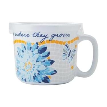 Imagem de Dolly Parton Caneca de sopa com tampa – Caneca de cerâmica grande com design lírico em mosaico, tampa hermética para armazenamento e viagem, segura para forno e micro-ondas, lavável na lava-louças