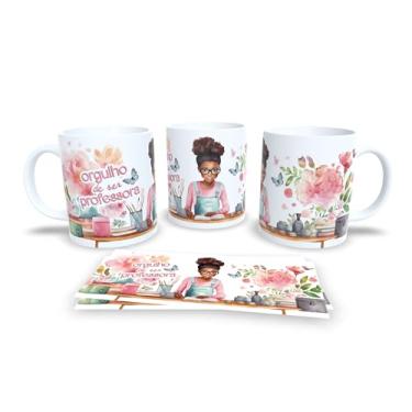 Imagem de Caneca de Cerâmica 325ml Dia dos Professores, Design Floral com Ilustração, Presente para Professora (14109)