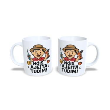 Imagem de Caneca de Cerâmica com Tema de Minas Gerais, Gírias e Frases Locais, 325 ml, Branca (21074)