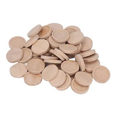 Imagem de GLOGLOW Bandejas Pendentes Redondas de Madeira para Pica-paus, Madeira de Sicômoro, Pacote Com 50, 1,2 Cm de Diâmetro, para Artesanato e Joias Faça você Mesmo