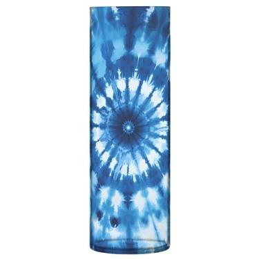 Imagem de CEBUGI Vaso de flores azul tie-dye 10 cm x 30 cm Vaso cilíndrico para flores, vaso transparente inquebrável para decoração de casa de festa de casamento