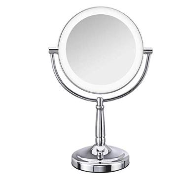 Imagem de Espelho de maquilhagem espelho de maquilhagem LED espelho de maquilhagem luzes de aumento de dupla face espelhos LED espelho de maquilhagem com interruptor ajustável de luz espelho de beleza