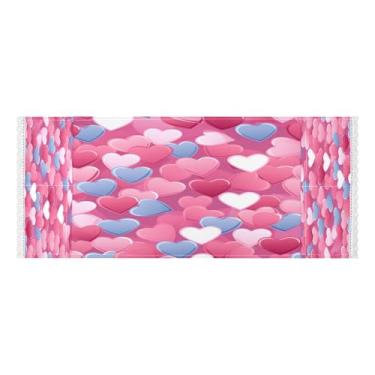 Imagem de Wassud Capas de lavadora e secadora de corações azuis e rosa, protetor de lavadora com sacos de armazenamento, capa de geladeira à prova de poeira com bolsos para lavanderia doméstica, cozinha, 120 x