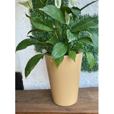 Imagem de VASO PARA PLANTA DECORATIVO LUXO EFEITO MARMORIZADO (Areia)