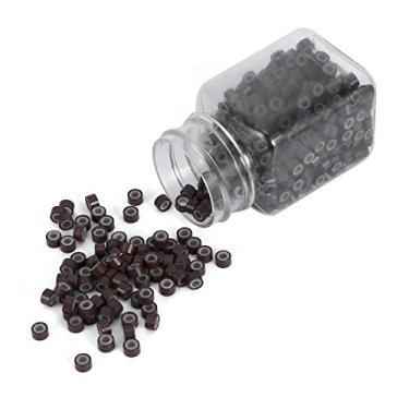 Imagem de Generic 500 Peças de Anéis de Extensão de Cabelo Forrados de Silicone de para Máximo Conforto e Fácil Aplicação para Estilistas e Salões de Beleza, Links de Cabelo de 5 Mm Em 5 Cores (marrom médio)