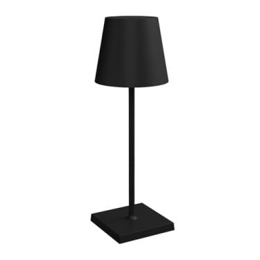 Imagem de Luminária Abajur Portátil a Bateria Led Integrado 3W 3000K Dimerizável Modelo Hera Preta Pix Iluminação