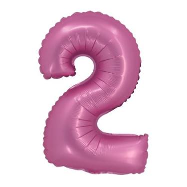 Imagem de BALAO CROMADO C/CANUDO 16" ROSA NUMERO 2