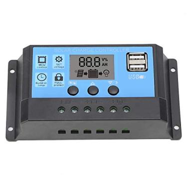 Imagem de Ymiko Regulador de Painel Solar Com Display LCD, Controlador PWM USB Duplo para Sistemas 12V/24V, Identificação Automática de Carga (10A)