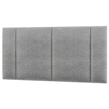 Imagem de Cabeceira Estofada Iluminação Led Glow Cama Box Casal 140 Cm Linho Cinza