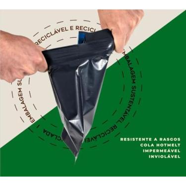 Imagem de Envelope de Segurança Preto 13x25cm — Autocolante Super Adesivo — Material Ecológico e Resistente — Venda por Unidade de 1 até 100 — Ideal para Envios e E-commerce (13x25cm, unidades, 760)