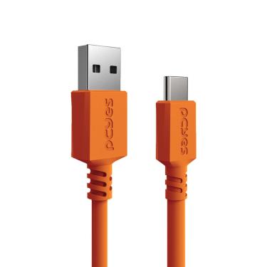 Imagem de Cabo USB a 2.0 Macho P/ USB TIPO-C - Laranja - Caixa JBL - 2 Metros - CBPY02L