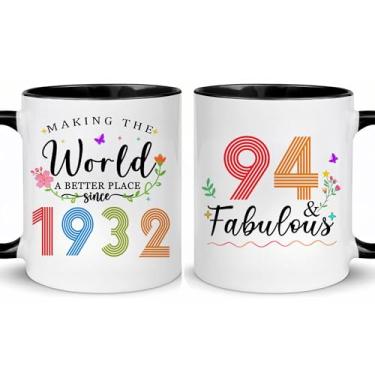 Imagem de Choinn 1932 Presentes de aniversário de 94 anos para mulheres e homens, presente de aniversário de 94 anos, caneca de café para mãe, pai, avó, vovô, ideias de presentes de aniversário de 94 anos, Dia