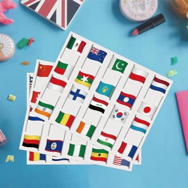 Imagem de 120 peças adesivos de bandeira mundial 60 bandeiras do país mini bandeiras do mundo adesivos de passaporte para mapa de viagem mala mala álbum de recortes