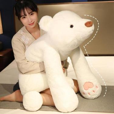 Imagem de Bicho de pelúcia SNOWOLF Giant Weighted Bear 100 cm de pelúcia branca