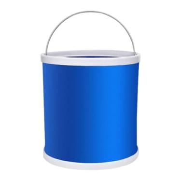 Imagem de YIJU Balde de água dobrável em tecido Oxford com alça, multiuso, para pesca, portátil, ideal para viagens e cozinha, 11l