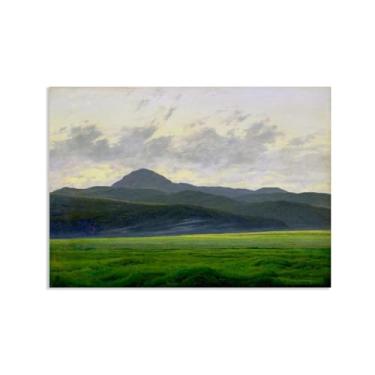 Imagem de Paisagem de montanha na Boêmia por Caspar David Friedrich Impressões em tela Well Decor The World Classic Art Reproduções de arte grande giclee arte de parede para sala de estar decoração de casa 55 x