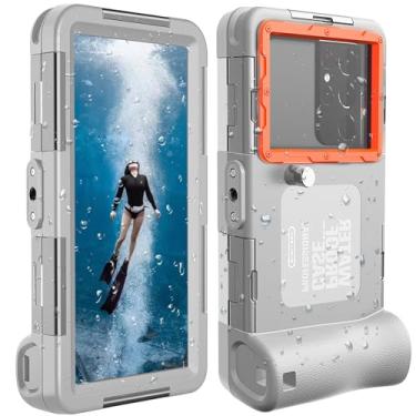Imagem de CarGad Capas de telefone subaquáticas 2026 para mergulho com snorkel, capa impermeável para celular 17/16/15/14/13/12Pro Max para Galaxy S25/S24/S23/S22/S21, Scuba Underwater Photo Video Cinza