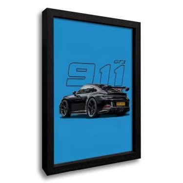 Imagem de WOOTONG Pôster 911 para carro 911 GT Turbocharged masculino decoração estética para quarto (moldura preta 20 x 25)