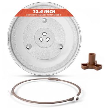 Imagem de Placa de vidro para toca-discos de micro-ondas OEM de 31,5 cm + anel de rolo + kit de acoplador para Toshiba EM131A5C-BS / EM131A5C-SS, ML2-EC10SA(BS), ML-EM45PIT(BS) — Serve para bandejas