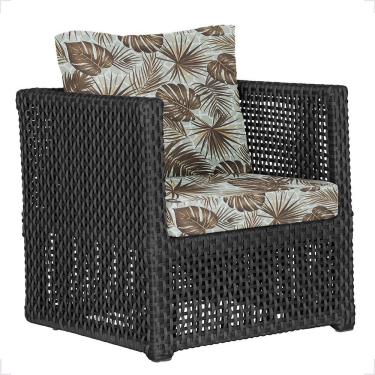 Imagem de 1 Poltrona Madri Alumínio Corda Náutica Estofado 6 Trama Preto