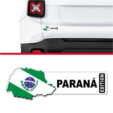 Imagem de Adesivo Emblema Resinado Estado Paraná Edition Branco