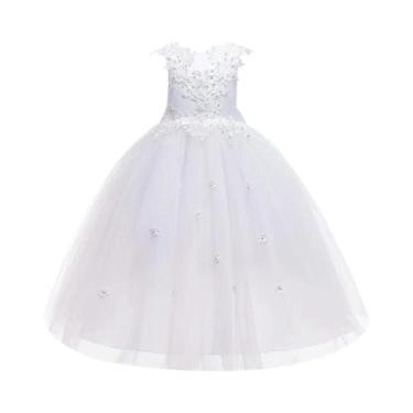 Imagem de Vestido De Tule Branco Para Damas De Honra Para Meninas Fantasia De Pr
