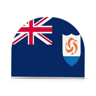 Imagem de Porta-guardanapos com bandeira de Anguila em acrílico, porta-guardanapos para festa, dispensador de guardanapos de cozinha para guardanapos de papel de jantar