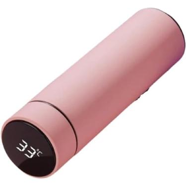Imagem de Garrafa Térmica Inteligente com Display de Temperatura LED, Rosa, 68°C-85°C, Aço Inoxidável
