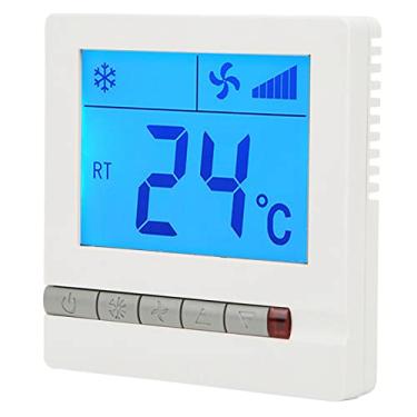 Imagem de Cryfokt Termostato da Unidade de Fan Coil LCD Com Teclas Transparentes, Controlador de Temperatura Confiável para Controle de Equipamentos de Aquecimento, Adequado para Ar Condicionado Central