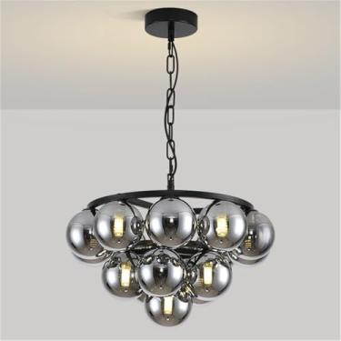 Imagem de OUFULA Lustre Moderno LED Moda Arte Sala de Estar Restaurante Quarto Villa Hotel Balcão Escadas Café Bar Lâmpada Pendente (F A D44CM)