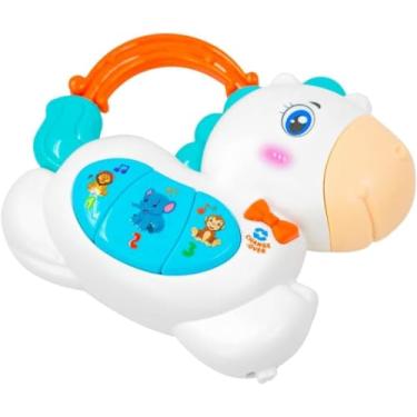 Imagem de Teclado Musical Infantil Bebê Cavalinho – Piano Educativo com 3 Sons, 3 Modos, 4 Teclas, Brinquedo Sensorial e Divertido