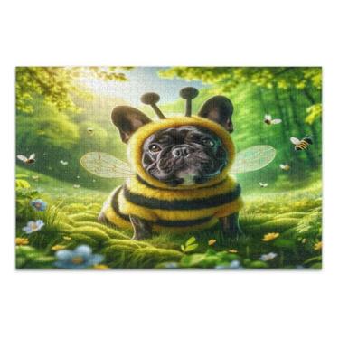 Imagem de Quebra-cabeça de cachorro fantasia de abelha adulto 500 peças, jogos de quebra-cabeça para adultos, jogos de família